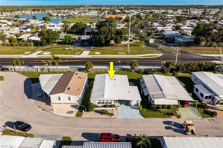 Aerial perspective of suburban area