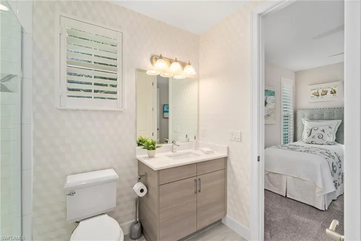 Bathroom with vanity and toilet