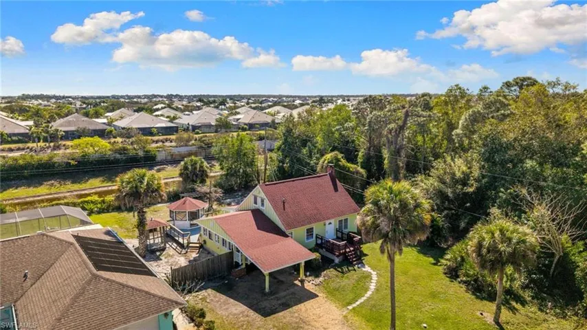 Aerial perspective of suburban area