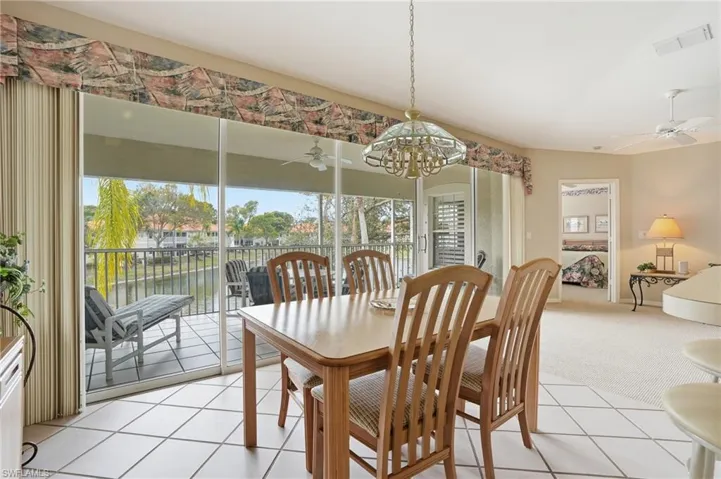 Dining room with long lake views