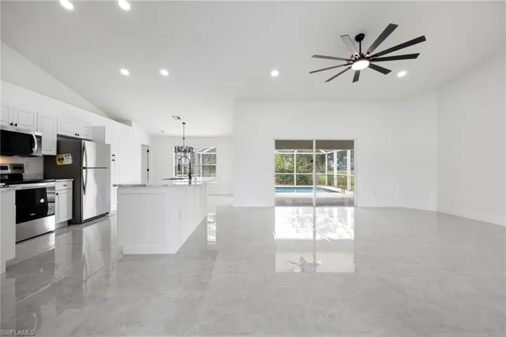 Kitchen and living area