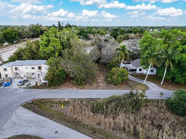 Drone / aerial view of a tree filled landscape