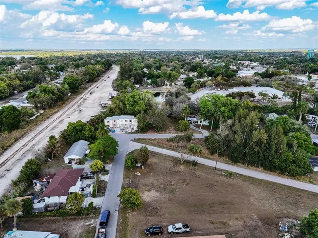 Aerial view of residential area