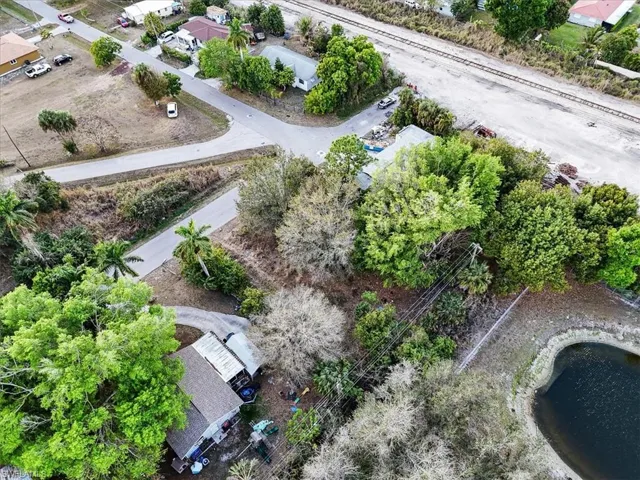 Aerial perspective of suburban area