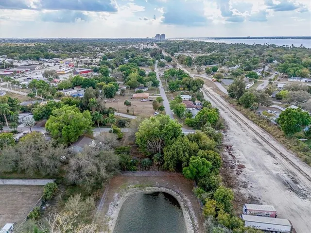 Aerial view of a large body of water