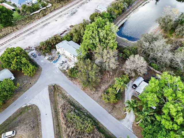 Bird's eye view of a nearby body of water