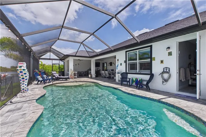 Large electric heated saltwater pool