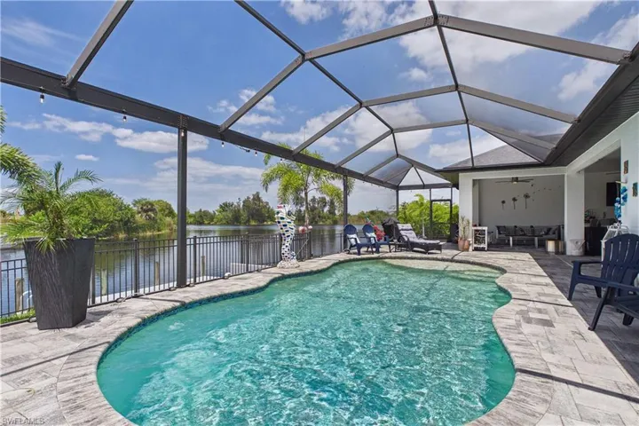 Large electric heated saltwater pool