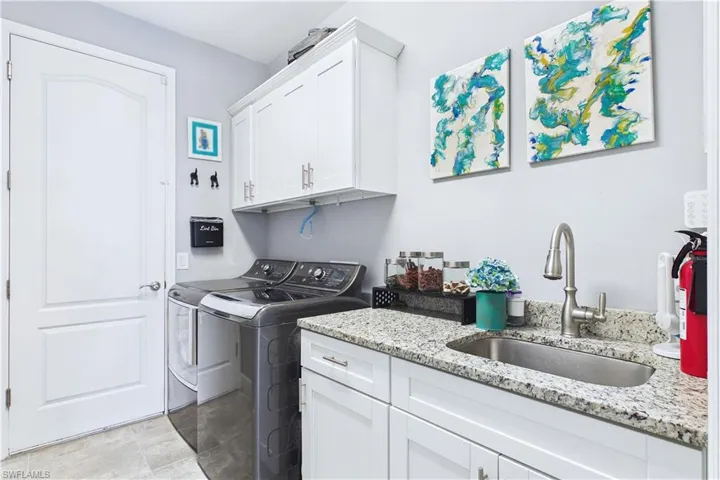 Large laundry inside home.
