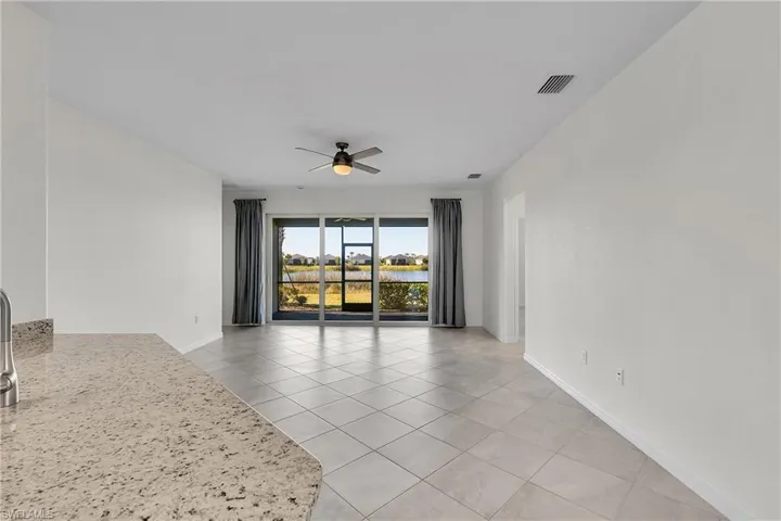 Great room with sliders to lanai