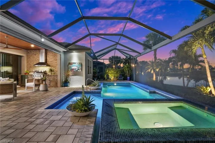 Salt water pool and spa; gas heated