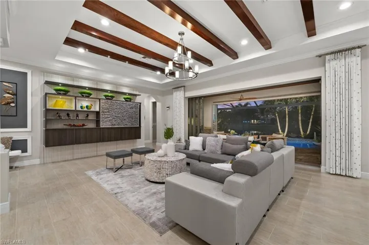 Great room with custom media wall