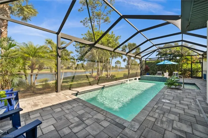 Serene lake views poolside