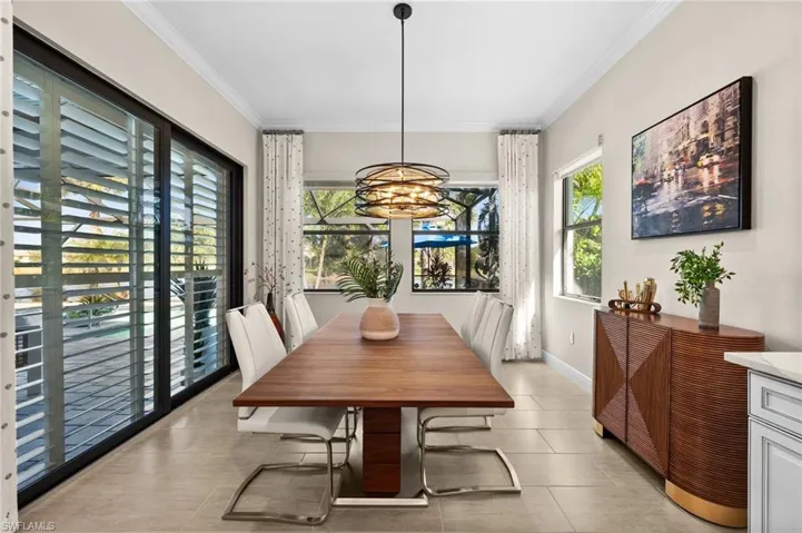 Dining area with lake views