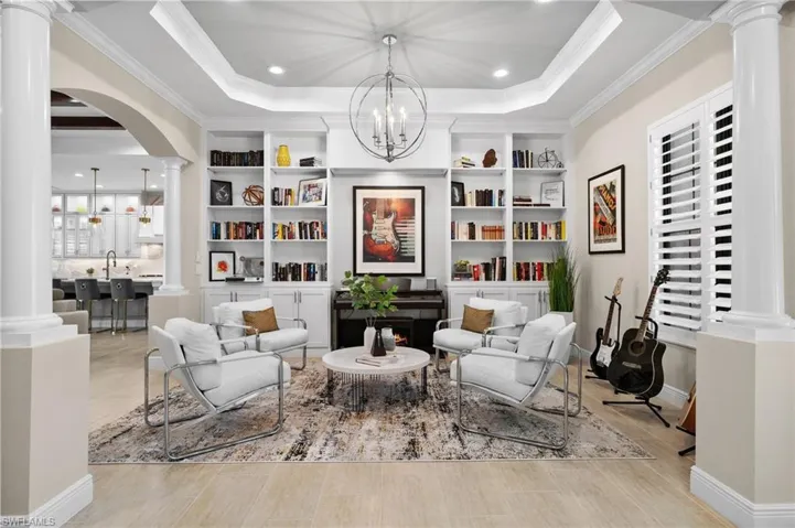 Fireplace/sitting area that can be used as formal dining