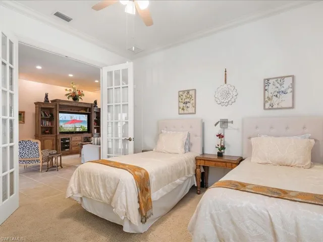 Two extra long twins. Push together for a king size bed for guests