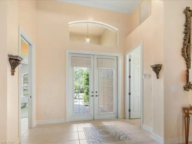Foyer with glass doors