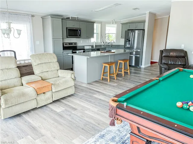 Open concept Living, Dining, and kitchen