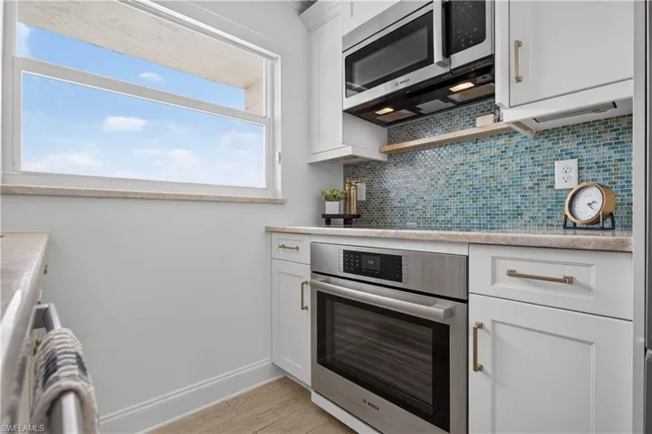 Bosch stove, microwave, and dishwasher.