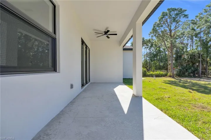 View of patio / terrace featuring ceiling fan