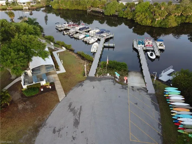 Drone / aerial view of a nearby body of water