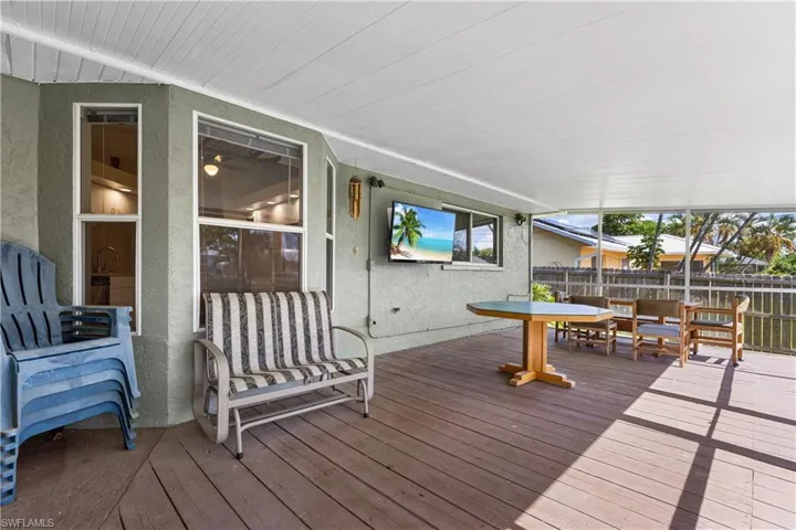 View of wooden deck