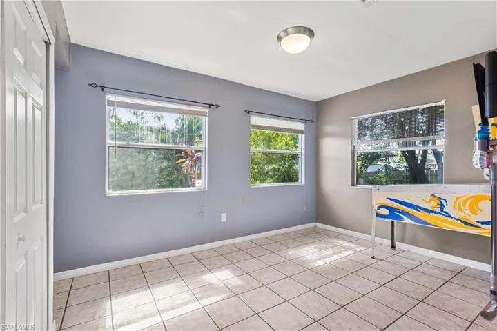 View of tiled spare room