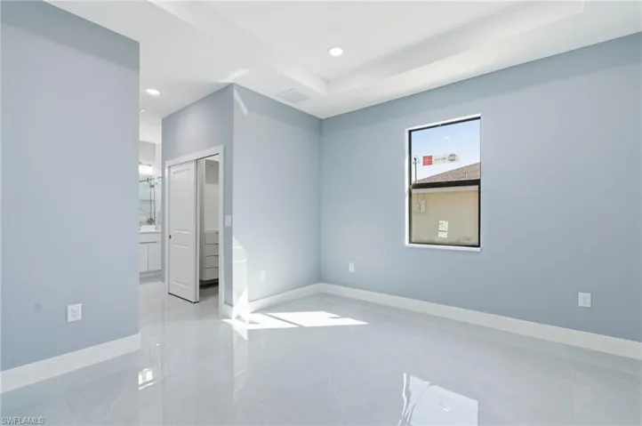 Spare room featuring recessed lighting
