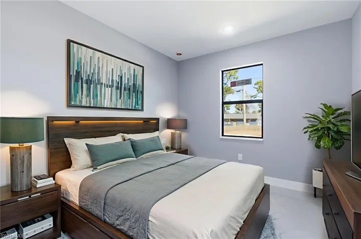 Bedroom with baseboards