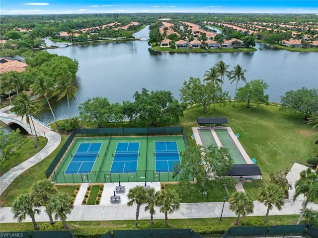 Drone / aerial view of a nearby body of water