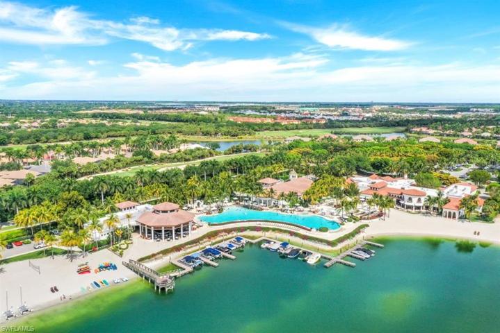 Aerial View of Blue Water Beach grill, Marina, partial beach and 210 foot long resort pool!