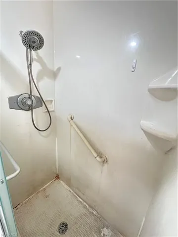 Bathroom view of a shower
