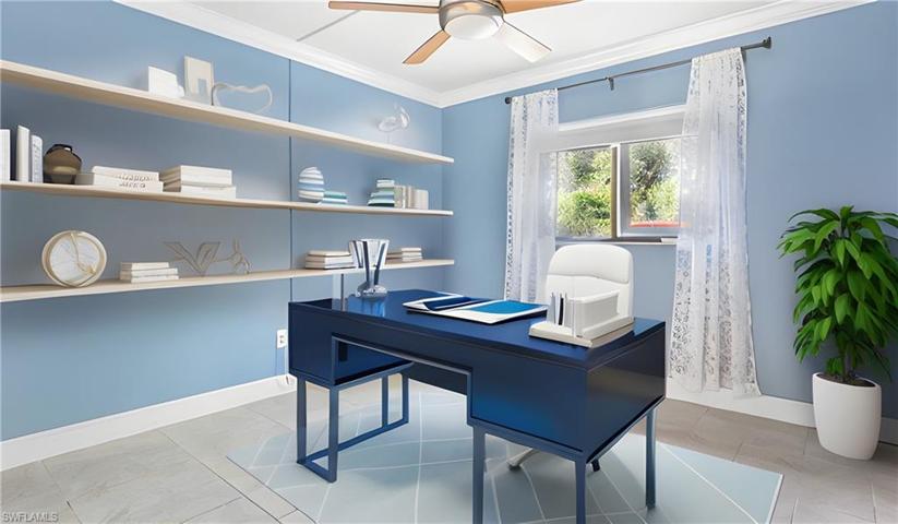 Large second suite *virtually staged* as an office