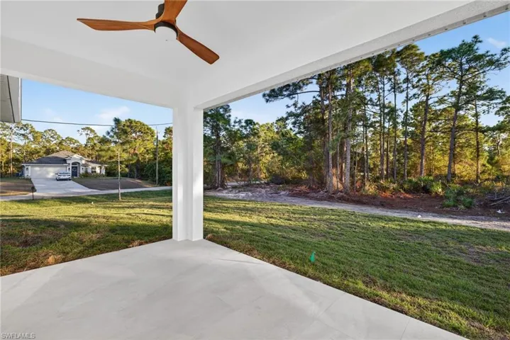 View of patio / terrace with a ceiling fan