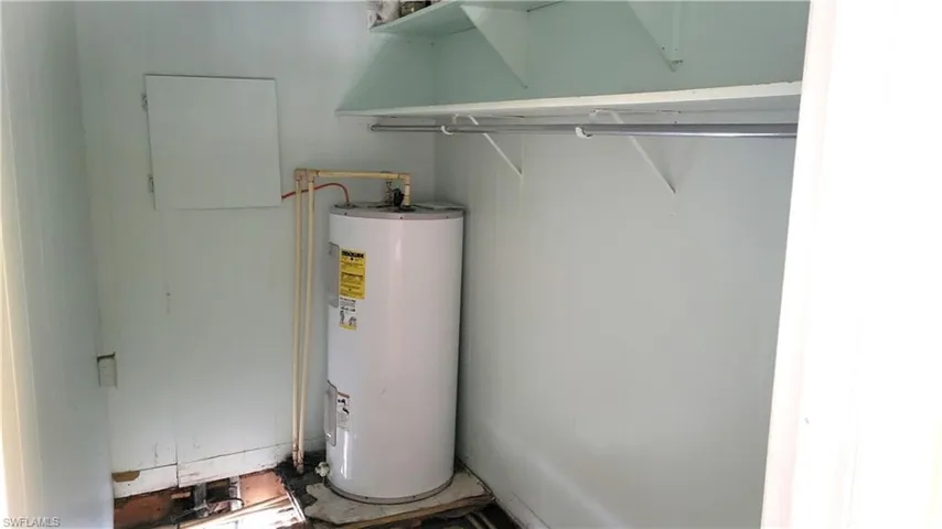 Utility room with water heater