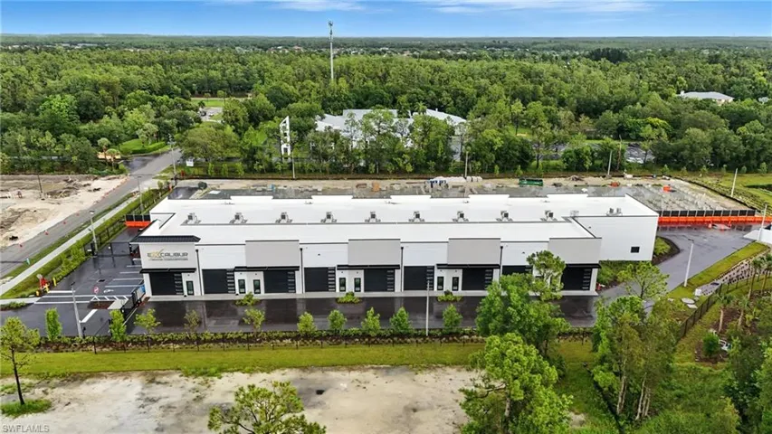 Aerial view of a heavily wooded area