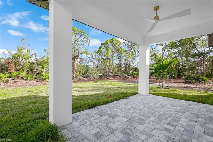 View of patio / terrace with ceiling fan