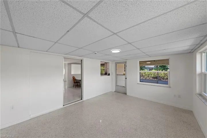 Spare room with a drop ceiling