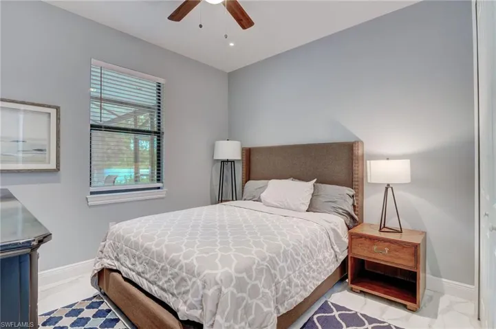 Bedroom with ceiling fan