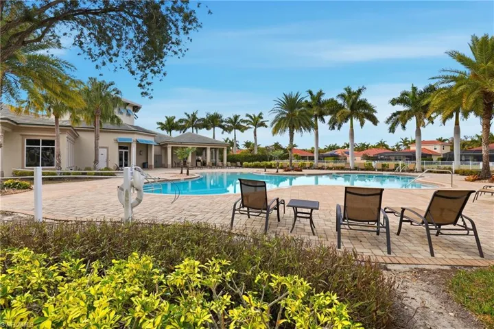 Community pool featuring a patio