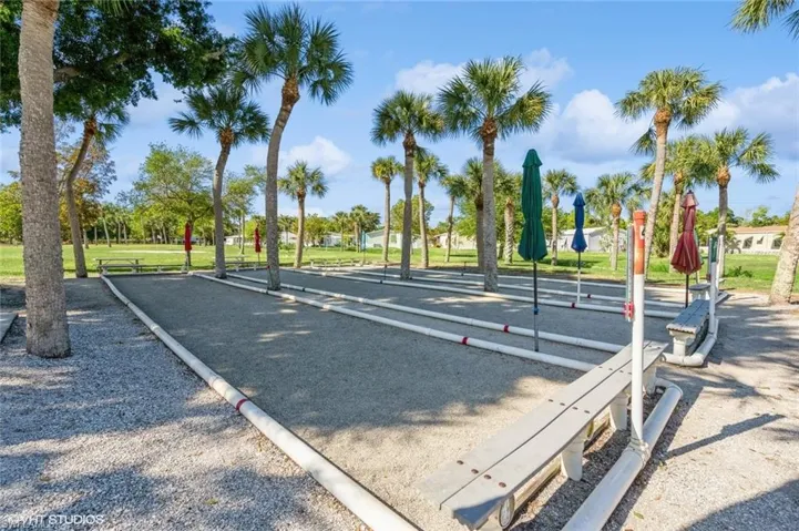 View of community park with a bocce ball area
