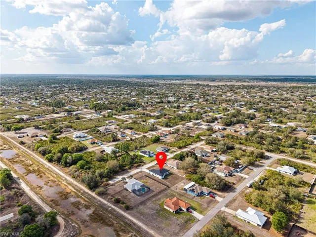 Aerial view of residential area