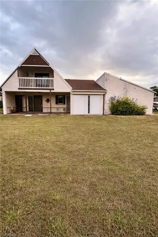 View of backyard and back patio