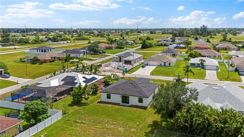 Aerial view of residential area