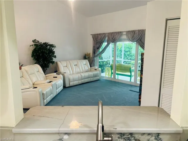 View of carpeted living area