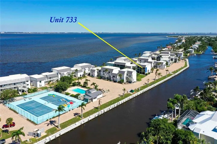 Drone / aerial view of a nearby body of water