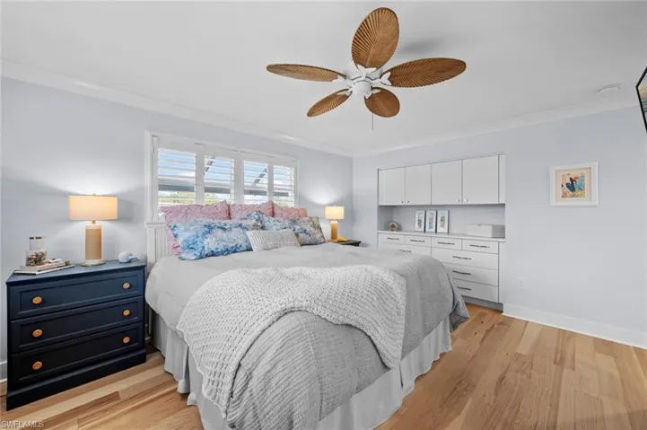 Master bedroom w/built-in dresser