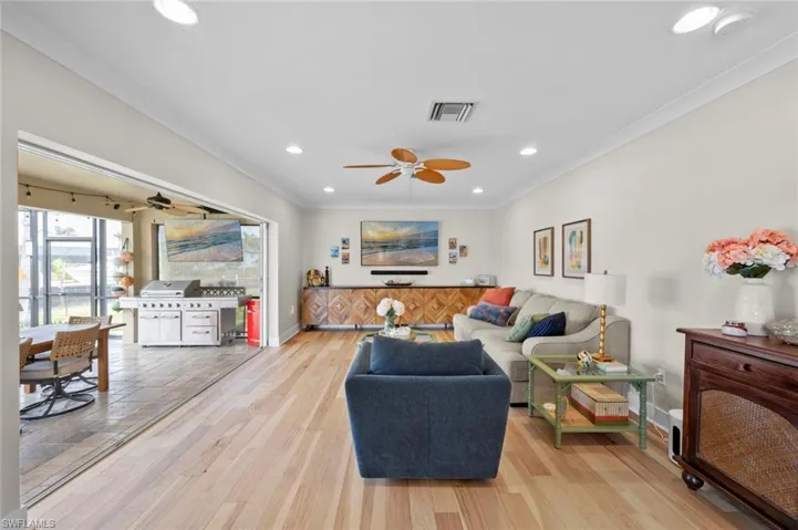 Great room opens directly to the lanai