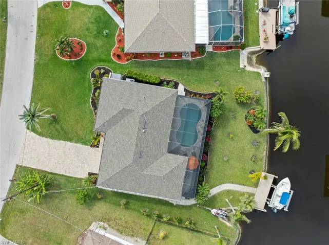 Aerial view directly above home