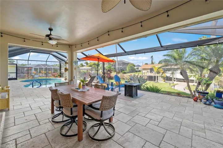 Covered area for dining in the shade